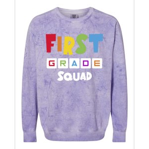 First Grade Squad Team 1St Grade Teacher Gift Colorblast Crewneck Sweatshirt