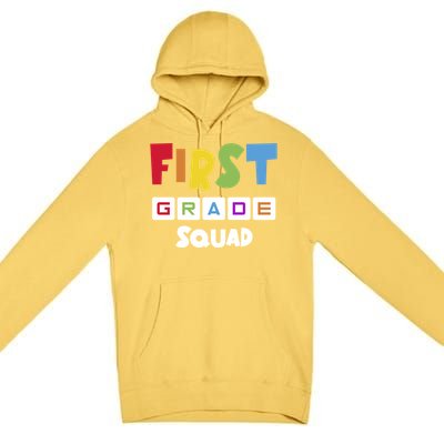 First Grade Squad Team 1St Grade Teacher Gift Premium Pullover Hoodie