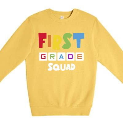 First Grade Squad Team 1St Grade Teacher Gift Premium Crewneck Sweatshirt