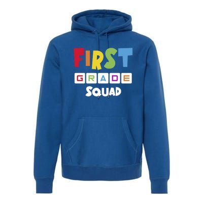 First Grade Squad Team 1St Grade Teacher Gift Premium Hoodie