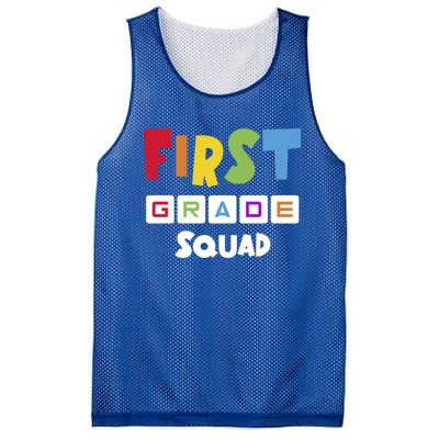 First Grade Squad Team 1St Grade Teacher Gift Mesh Reversible Basketball Jersey Tank