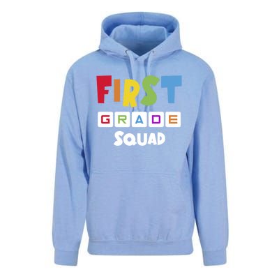 First Grade Squad Team 1St Grade Teacher Gift Unisex Surf Hoodie