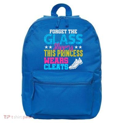 Forget Glass Slippers Princess Wears Cleats Soccer Softball Cute Gift 16 in Basic Backpack