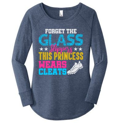 Forget Glass Slippers Princess Wears Cleats Soccer Softball Cute Gift Women's Perfect Tri Tunic Long Sleeve Shirt