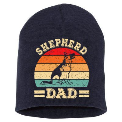 Funny German Shepherd Dad Print Dog Vintage Retro Short Acrylic Beanie