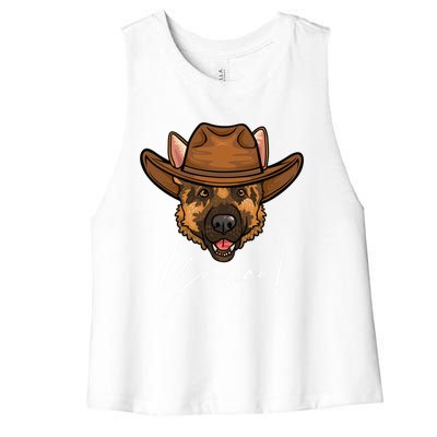 Funny Ger Shepherd Gift Ger Shepherd Cow Gift Women's Racerback Cropped Tank