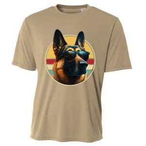 Funny German Shepherd Dog Design Art Costume Outfit Mom Dad Cooling Performance Crew T-Shirt