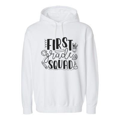 First Grade Squad Teacher Garment-Dyed Fleece Hoodie