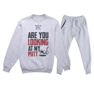 Funny Golf Skull Are You Looking At My Putt Golf Premium Crewneck Sweatsuit Set