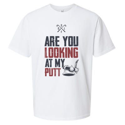 Funny Golf Skull Are You Looking At My Putt Golf Sueded Cloud Jersey T-Shirt