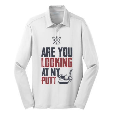 Funny Golf Skull Are You Looking At My Putt Golf Silk Touch Performance Long Sleeve Polo