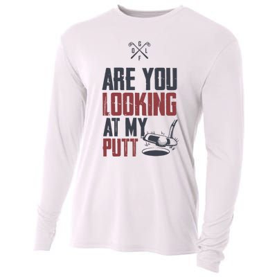 Funny Golf Skull Are You Looking At My Putt Golf Cooling Performance Long Sleeve Crew