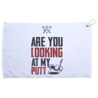 Funny Golf Skull Are You Looking At My Putt Golf Grommeted Golf Towel