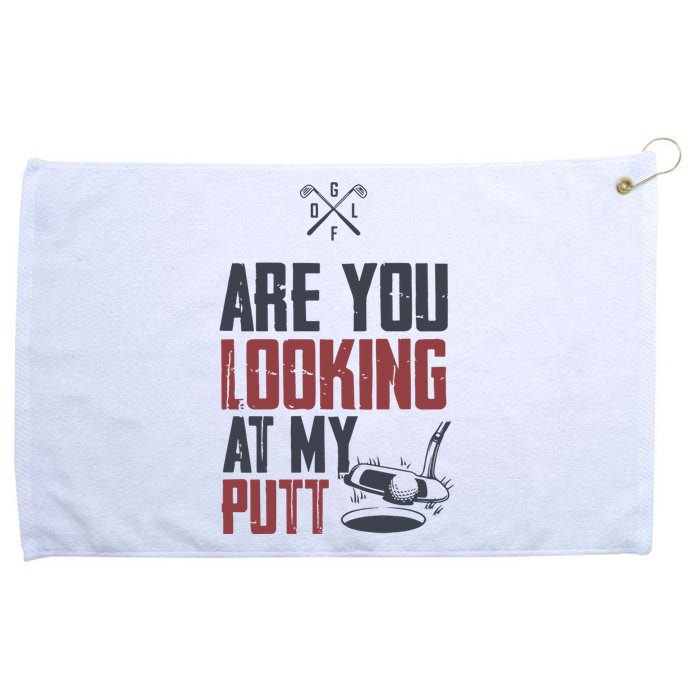 Funny Golf Skull Are You Looking At My Putt Golf Grommeted Golf Towel