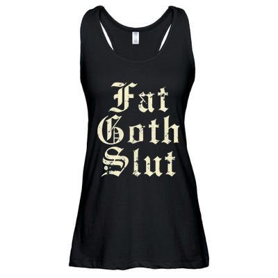 Fat Goth Slut Stylized Big White Font Ladies Essential Flowy Tank