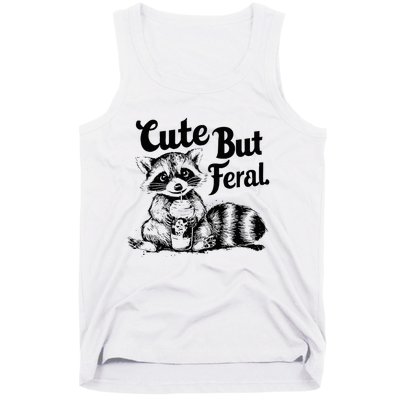 Feral Girl Summer Cute But Feral Raccoon Tank Top