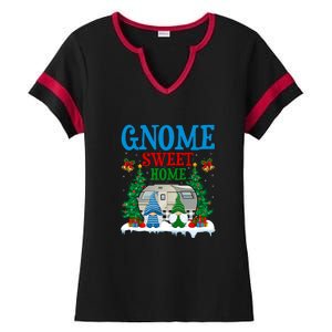 Funny Gnome Sweet Home Camper Camping Christmas Gift Ladies Halftime Notch Neck Tee