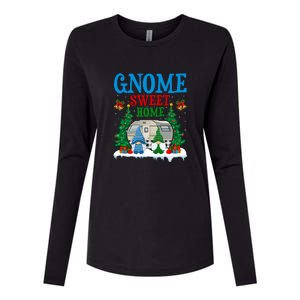 Funny Gnome Sweet Home Camper Camping Christmas Gift Womens Cotton Relaxed Long Sleeve T-Shirt