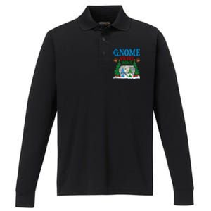 Funny Gnome Sweet Home Camper Camping Christmas Gift Performance Long Sleeve Polo