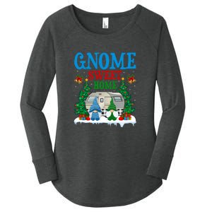 Funny Gnome Sweet Home Camper Camping Christmas Gift Women's Perfect Tri Tunic Long Sleeve Shirt