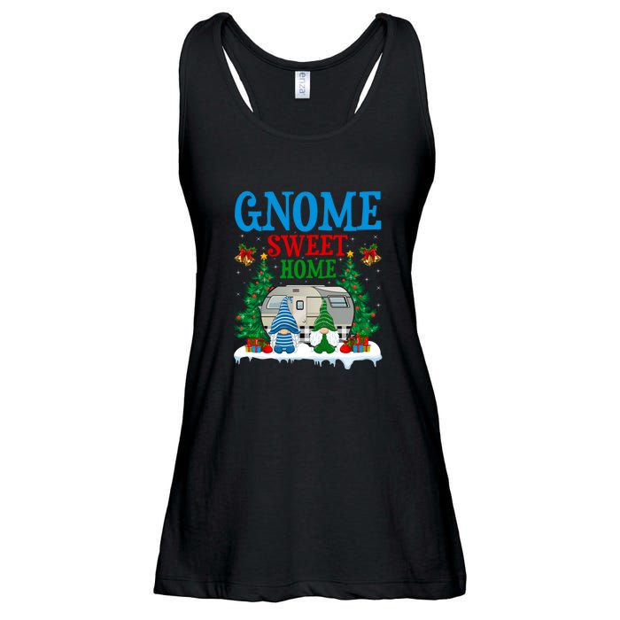 Funny Gnome Sweet Home Camper Camping Christmas Gift Ladies Essential Flowy Tank