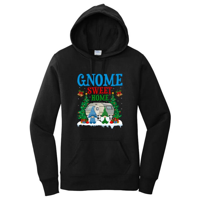 Funny Gnome Sweet Home Camper Camping Christmas Gift Women's Pullover Hoodie