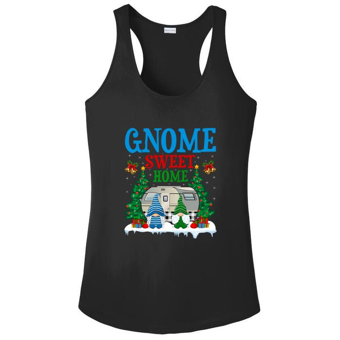 Funny Gnome Sweet Home Camper Camping Christmas Gift Ladies PosiCharge Competitor Racerback Tank