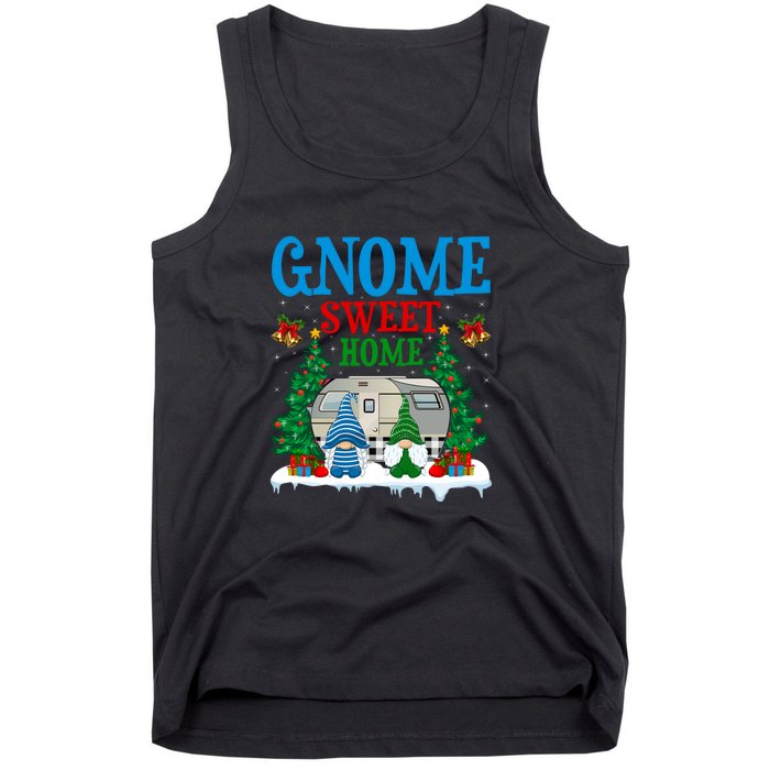 Funny Gnome Sweet Home Camper Camping Christmas Gift Tank Top