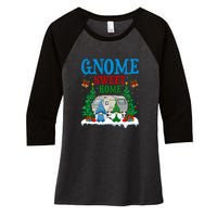 Funny Gnome Sweet Home Camper Camping Christmas Gift Women's Tri-Blend 3/4-Sleeve Raglan Shirt