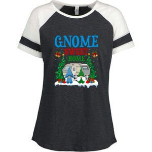 Funny Gnome Sweet Home Camper Camping Christmas Gift Enza Ladies Jersey Colorblock Tee