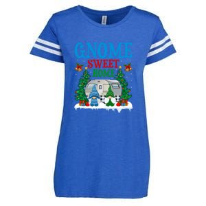 Funny Gnome Sweet Home Camper Camping Christmas Gift Enza Ladies Jersey Football T-Shirt