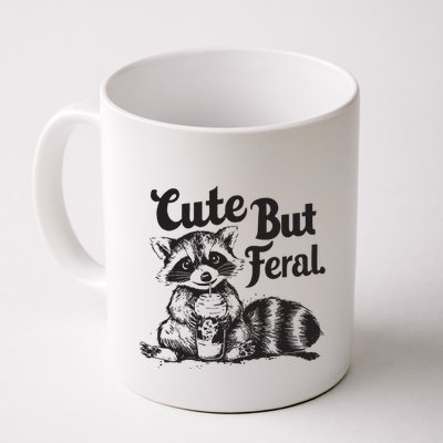Feral Girl Summer Funny Meme Cute But Feral Raccoon Vacation Mug