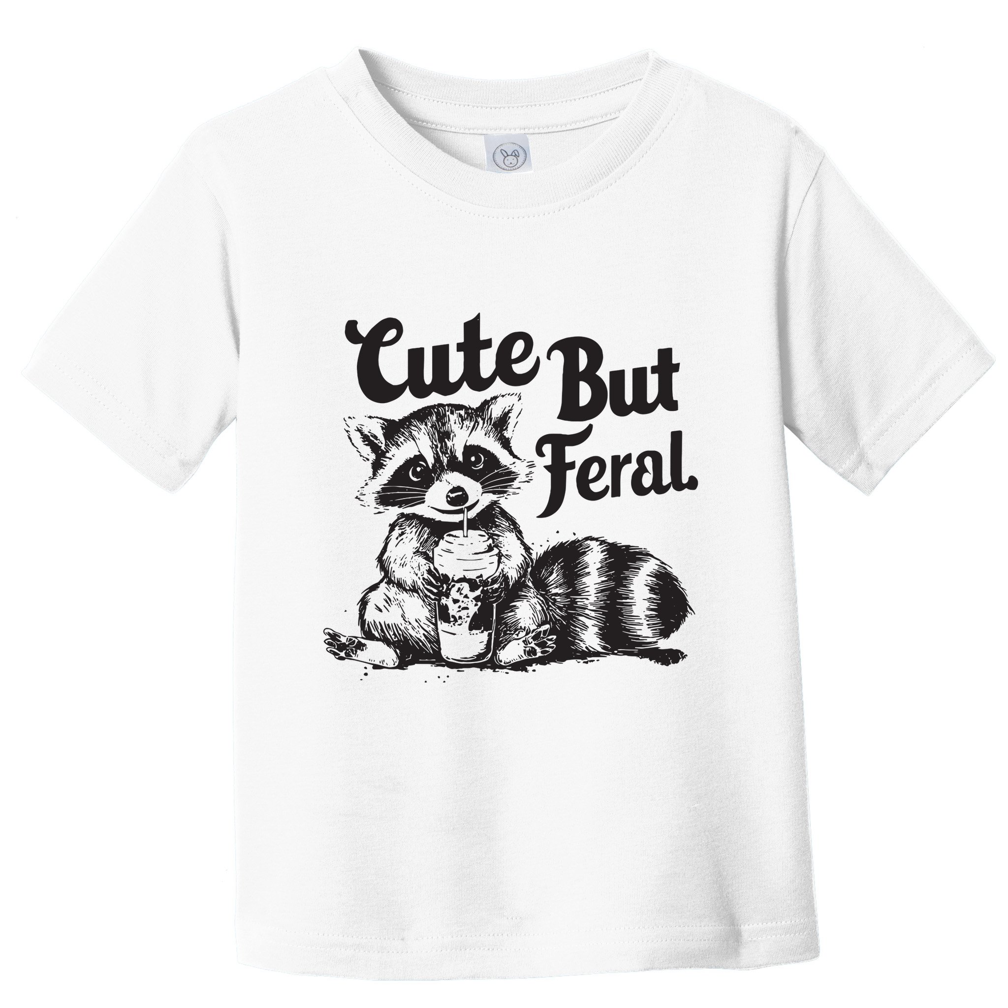 Feral Girl Summer Funny Meme Cute But Feral Raccoon Vacation Toddler T-Shirt