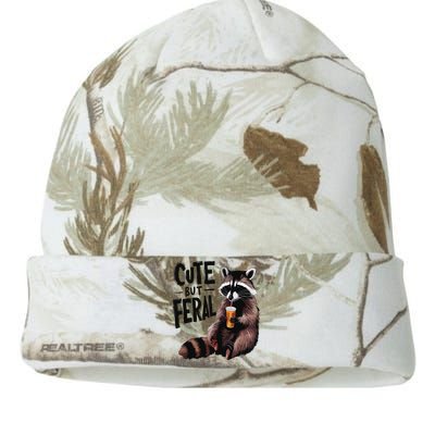 Feral Girl Summer Funny Meme Cute But Feral Raccoon Vacation Kati Licensed 12" Camo Beanie