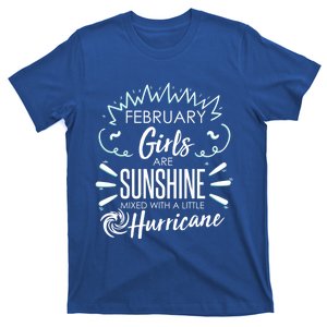 February Girls Sunshine Mixed With A Little Hurricane Gift T-Shirt