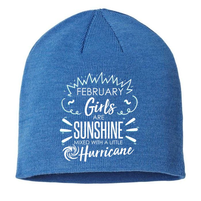 February Girls Sunshine Mixed With A Little Hurricane Gift Sustainable Beanie