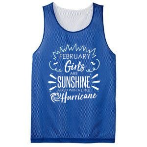 February Girls Sunshine Mixed With A Little Hurricane Gift Mesh Reversible Basketball Jersey Tank