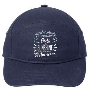 February Girls Sunshine Mixed With A Little Hurricane Gift 7-Panel Snapback Hat