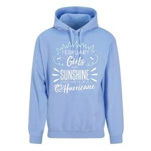 February Girls Sunshine Mixed With A Little Hurricane Gift Unisex Surf Hoodie