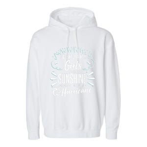 February Girls Sunshine Mixed With A Little Hurricane Gift Garment-Dyed Fleece Hoodie