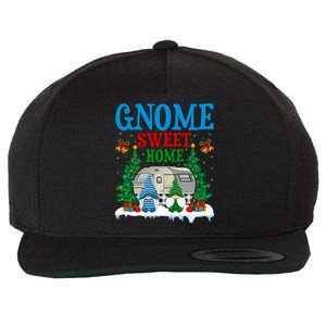 Funny Gnome Sweet Home Camper Camping Christmas Cool Gift Wool Snapback Cap