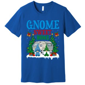 Funny Gnome Sweet Home Camper Camping Christmas Cool Gift Premium T-Shirt