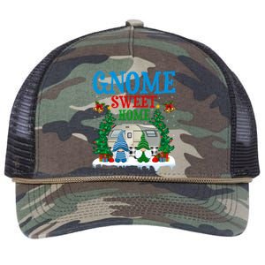 Funny Gnome Sweet Home Camper Camping Christmas Cool Gift Retro Rope Trucker Hat Cap