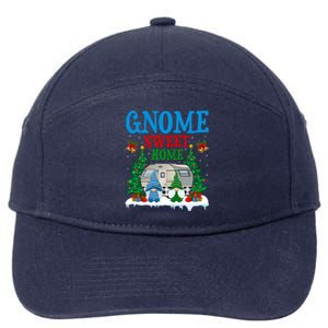 Funny Gnome Sweet Home Camper Camping Christmas Cool Gift 7-Panel Snapback Hat