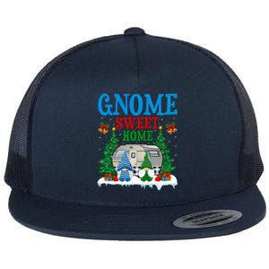 Funny Gnome Sweet Home Camper Camping Christmas Cool Gift Flat Bill Trucker Hat