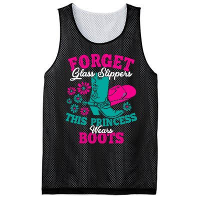 Forget Glass Slippers This Princess Wears Boots Funny Cowboy Mesh Reversible Basketball Jersey Tank