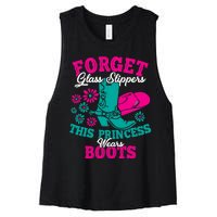 Forget Glass Slippers This Princess Wears Boots Funny Cowboy Women's Racerback Cropped Tank