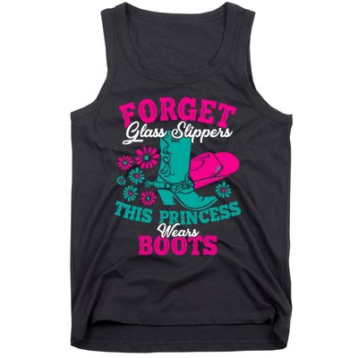 Forget Glass Slippers This Princess Wears Boots Funny Cowboy Tank Top