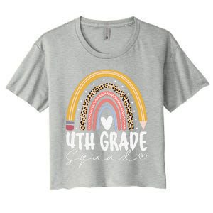 Fourth Grade Squad 4th Grade Team Retro First Day Of School Women's Crop Top Tee