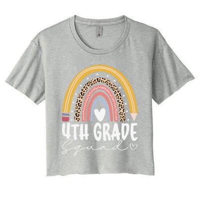 Fourth Grade Squad 4th Grade Team Retro First Day Of School Women's Crop Top Tee